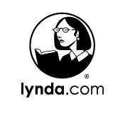 logo of woman wtih book and lynda.com text
