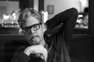 black and white image of Gary Louris